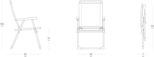 Lafuma Καρέκλα Παραλίας Αλουμινίου Μπλε 92x58x7εκ.