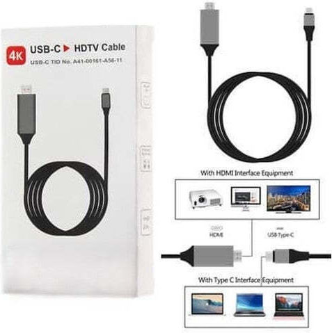 Type-c Hdtv Cable HDMI male - USB-C male 2m Μαύρο