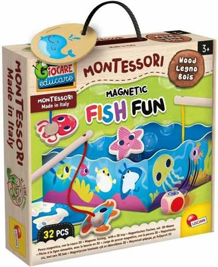 Lisciani Giochi Fish Fun Montessori Educational Game Knowledge made of Wood for 3+ years Years Old