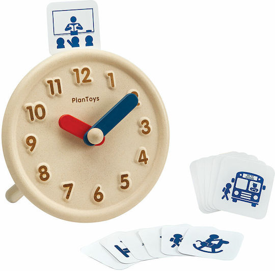 Plan Toys Ρολόι Δραστηριοτήτων Educational Time Learning Game made of Wood for 3+ years Years Old