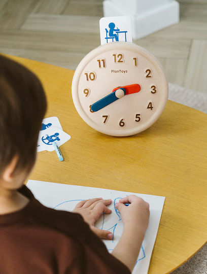 Plan Toys Ρολόι Δραστηριοτήτων Educational Time Learning Game made of Wood for 3+ years Years Old