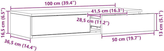 vidaXL Bed Drawer made of Wood in Brown Color 100x36.5x16.5cm