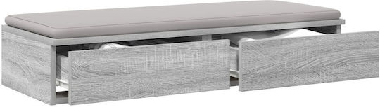 vidaXL Συρτάρι Κρεβατιού Ξύλινο Γκρι 90x36.5x16.5cm