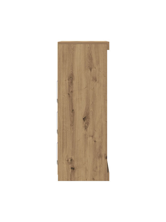 Floor-standing Living Room Display Cabinet made of Particleboard with Glass & Lighting Walnut 60.5x37x100cm
