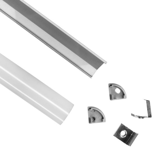 GloboStar External Aluminum Profile for LED Strip Corner with Opal Cover 100x1.6x1.6cm