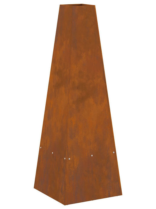 vidaXL Kamin Draußen Metallisch Braun 35x35x100cm