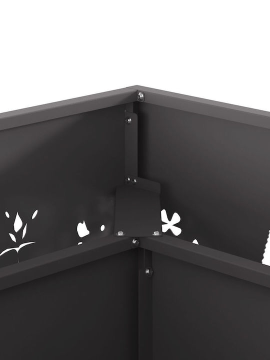 vidaXL Kamin Draußen Metallisch Schwarz 60x60x30cm