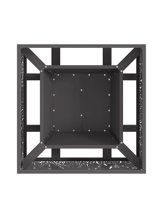 vidaXL Kamin Draußen Metallisch Schwarz 60x60x30cm