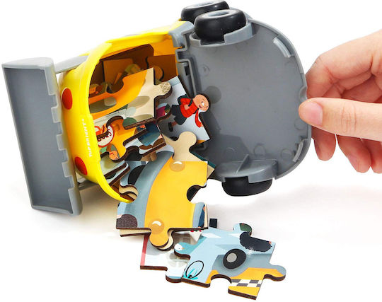 Ξύλινο Παιδικό Puzzle Σφηνώματα Μπουλντόζα 24pcs Top Bright