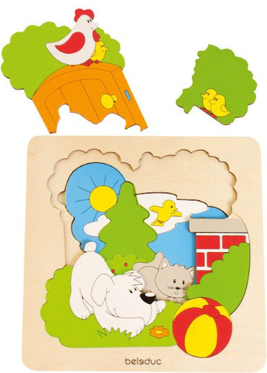 Ξύλινο Παιδικό Puzzle Σφηνώματα Garden για 4+ Ετών 9pcs Beleduc