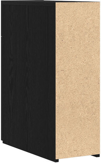 Wooden Bedside Table Black Oak 20x45.5x60cm