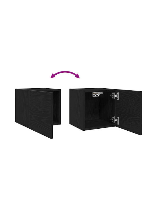 Living Room TV Unit Black Oak L30.5xW30xH30cm