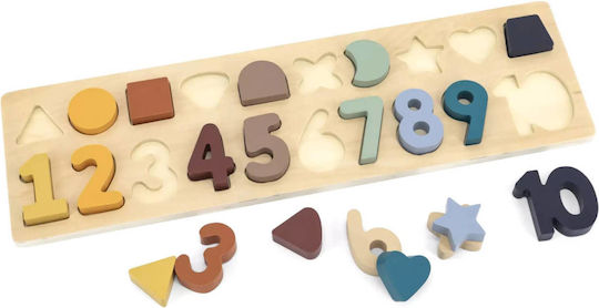 Ξύλινο Παιδικό Puzzle Σφηνώματα Numbers & Shapes 20pcs Magni