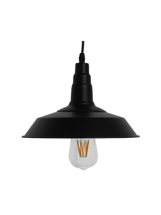 GloboStar Ray Hängelampe Schwarz Glocke mit Fassung E27 26x25cm.