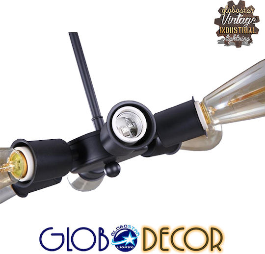 GloboStar Confor Deckenleuchte Schwarz Raster Für 6 Lampenbirnensockel E27 24x32cm
