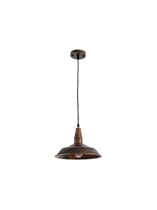 GloboStar Ray Hängelampe Bronze Glocke mit Fassung E27 26x25cm.