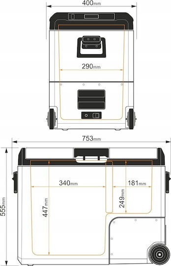 Yolco Black Electric Portable Fridge 60lt