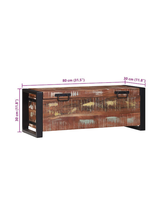 vidaXL Wooden Decorative Trunk Brown 80x30x30cm