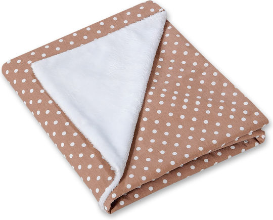 Double-sided Car Seat Blanket Babies White Dots On Brown