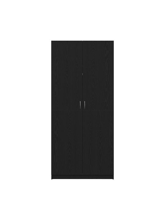 Ușă dublă Dulap de Haine Black Walnut 90x52x200cm