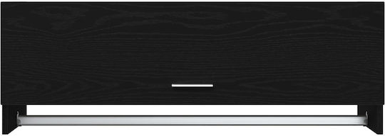 vidaXL Single Wall-Mounted Bathroom Rail ​100x32.5cm Black