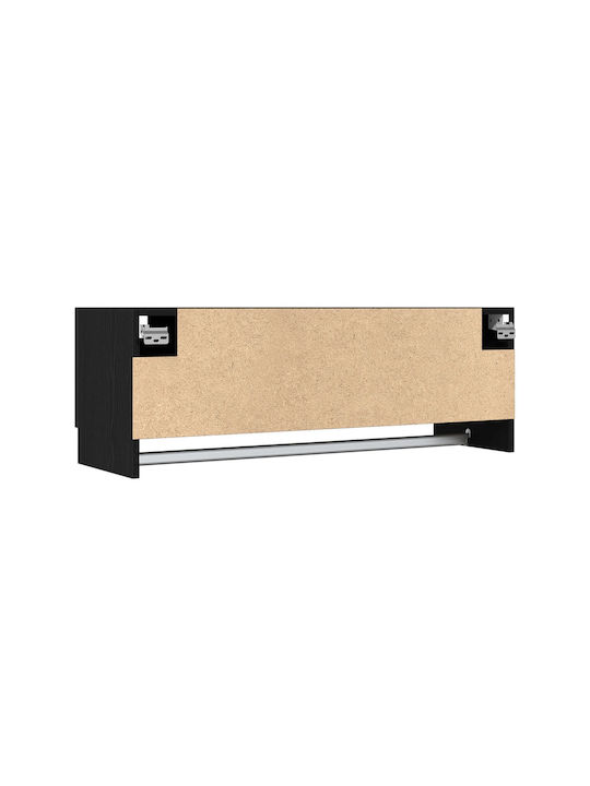 vidaXL Ράγα Μπάνιου Μονή Επιτοίχια με Βίδες ​100x32.5cm Μαύρη
