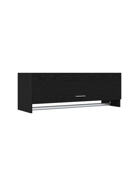 vidaXL Ράγα Μπάνιου Μονή Επιτοίχια με Βίδες ​100x32.5cm Μαύρη