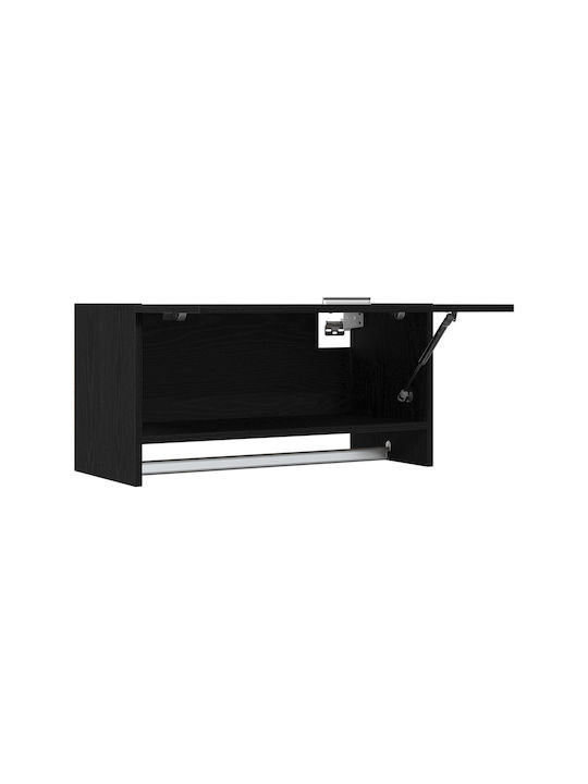 vidaXL Schiene Badezimmer Einzel Wandmontage Schrauben ​70x32.5cm Schwarz