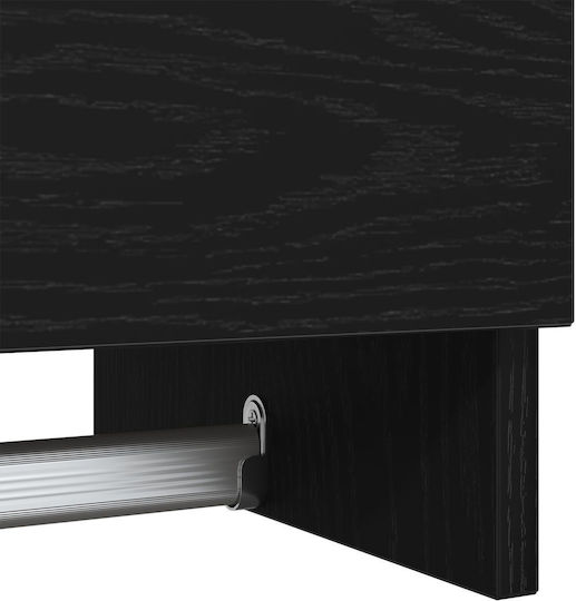 vidaXL Single Wall-Mounted Bathroom Rail ​100x32.5cm Black