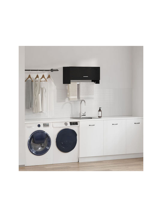 vidaXL Schiene Badezimmer Einzel Wandmontage Schrauben ​70x32.5cm Schwarz