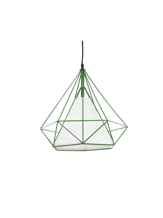 GloboStar Kairi Pendant Light Green Grid with Socket E27 38x38x39cm