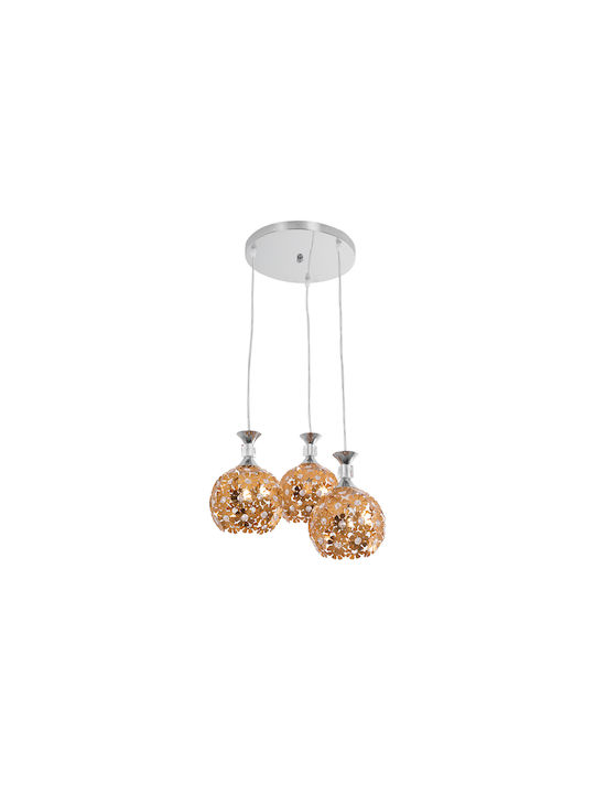 GloboStar Margarita Pendant Light Gold with Crystals for Socket E27 46x46x24cm