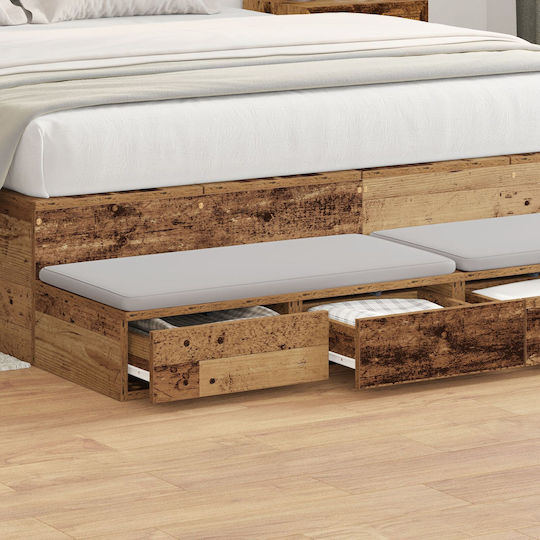 vidaXL Bettkasten aus Holz in Beige Farbe 120x36.5x16.5cm