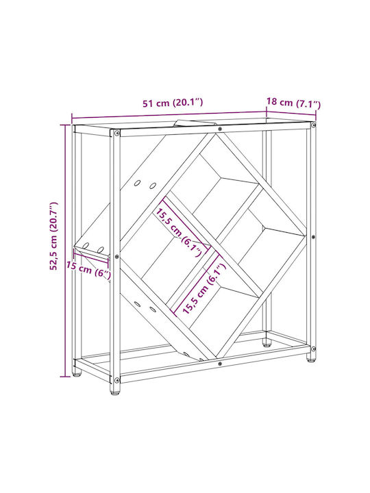 vidaXL Επιδαπέδια Κάβα Ποτών Ξύλινη Καφέ 51x18x52.5εκ.