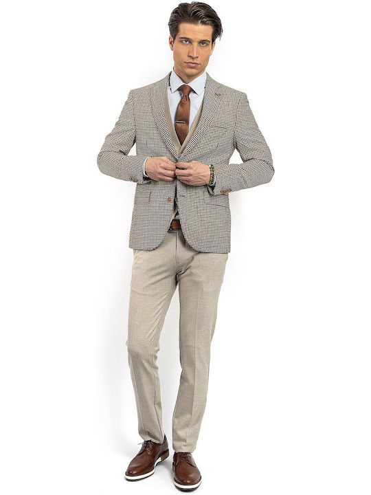 Men's Suit Jacket Slim Fit Brown