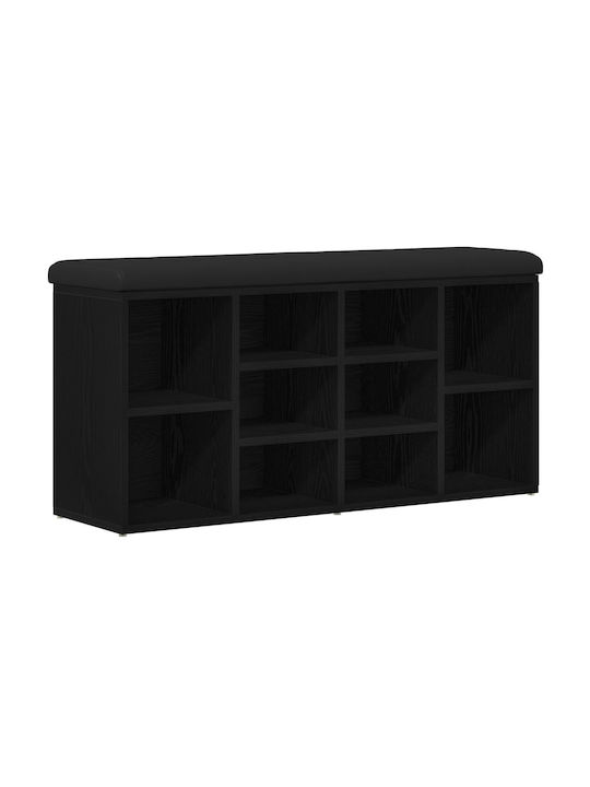 Entry Furniture with Shoe Rack & Bench Black Oak 100x30x48cm