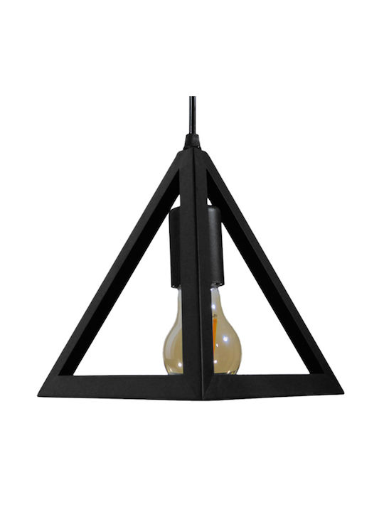 GloboStar Triangle Pendant Light Black Grid with Socket E27 25x21cm