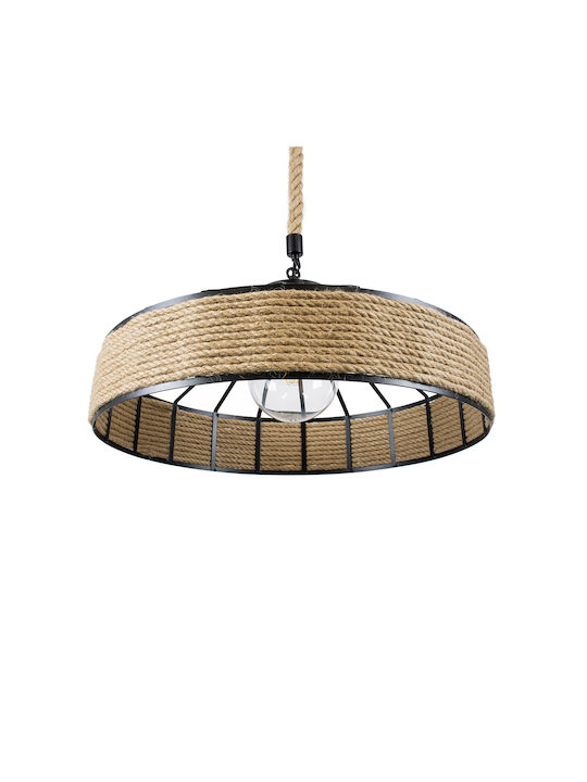 GloboStar Poli Pendant Light Brown with Rope for Socket E27 50x40x32cm