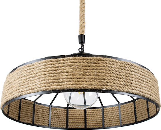 GloboStar Poli Pendant Light Brown with Rope for Socket E27 50x40x32cm