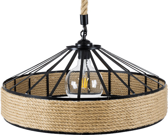 GloboStar Poli Pendant Light Brown with Rope for Socket E27 50x40x32cm
