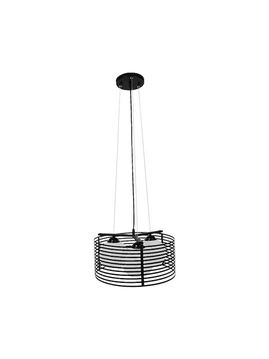 GloboStar Industrial Kevia Deckenleuchte Schwarz Raster mit Lampenbirnensockel E27 40x40x17.5cm