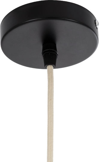GloboStar Bahamas Light Wood Висящо Таванно Осветително Тяло Бежова Камбанка с Цокъл E27 30x30x40см