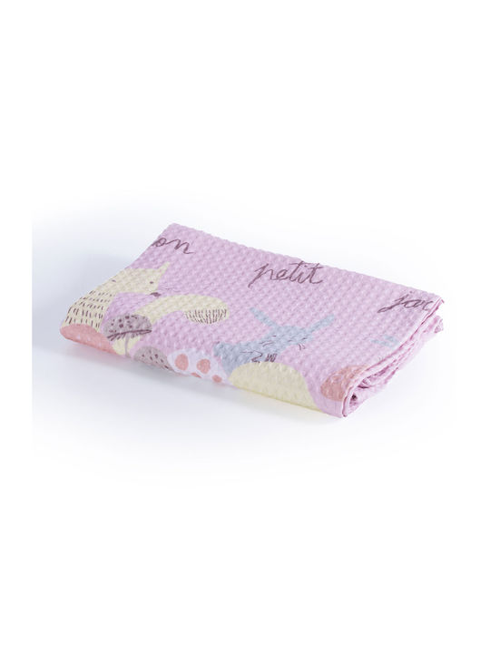 Nef-Nef Homeware Blanket Nursery Swaddling Blankets Mon Petit Jardin Waffle Lilac 80x110cm