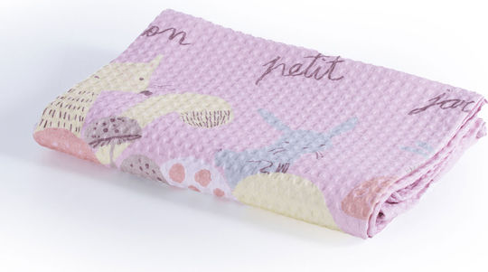Nef-Nef Homeware Одеяло Детски пелени за пелени Mon Petit Jardin Pique Лилав 80x110см.