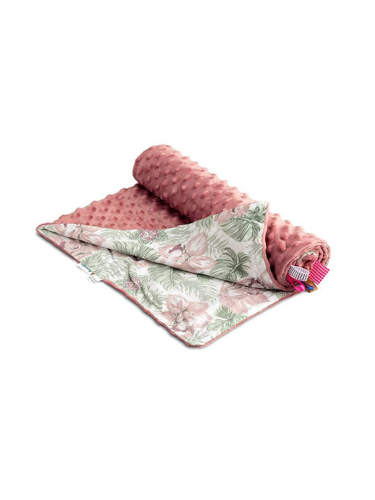 Sensillo Κουβέρτα Αγκαλιάς & Λίκνου Ροζ Retro Pink Palms 75x100εκ.