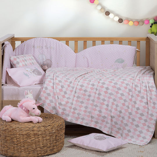 Nef-Nef Homeware Decke Kinderbett Rhombus Vlies Rosa Pink 110x150cm
