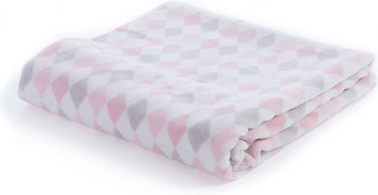 Nef-Nef Homeware Decke Kinderbett Rhombus Vlies Rosa Pink 110x150cm