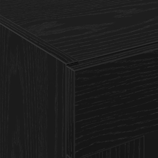 Wall Living Room Display Cabinet made of Particleboard with Glass Black Oak 139x34x90cm