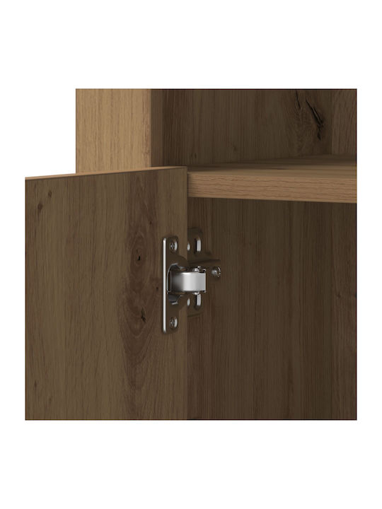 Wall Living Room Display Cabinet made of Particleboard with Glass & Lighting Artisan Oak 41x37x67cm