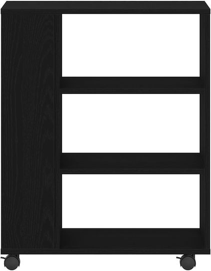Bibliotecă Neagră Stejar 60x35x75 cm